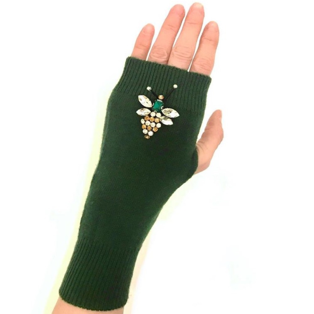 Green Fingerless Gloves - NWT